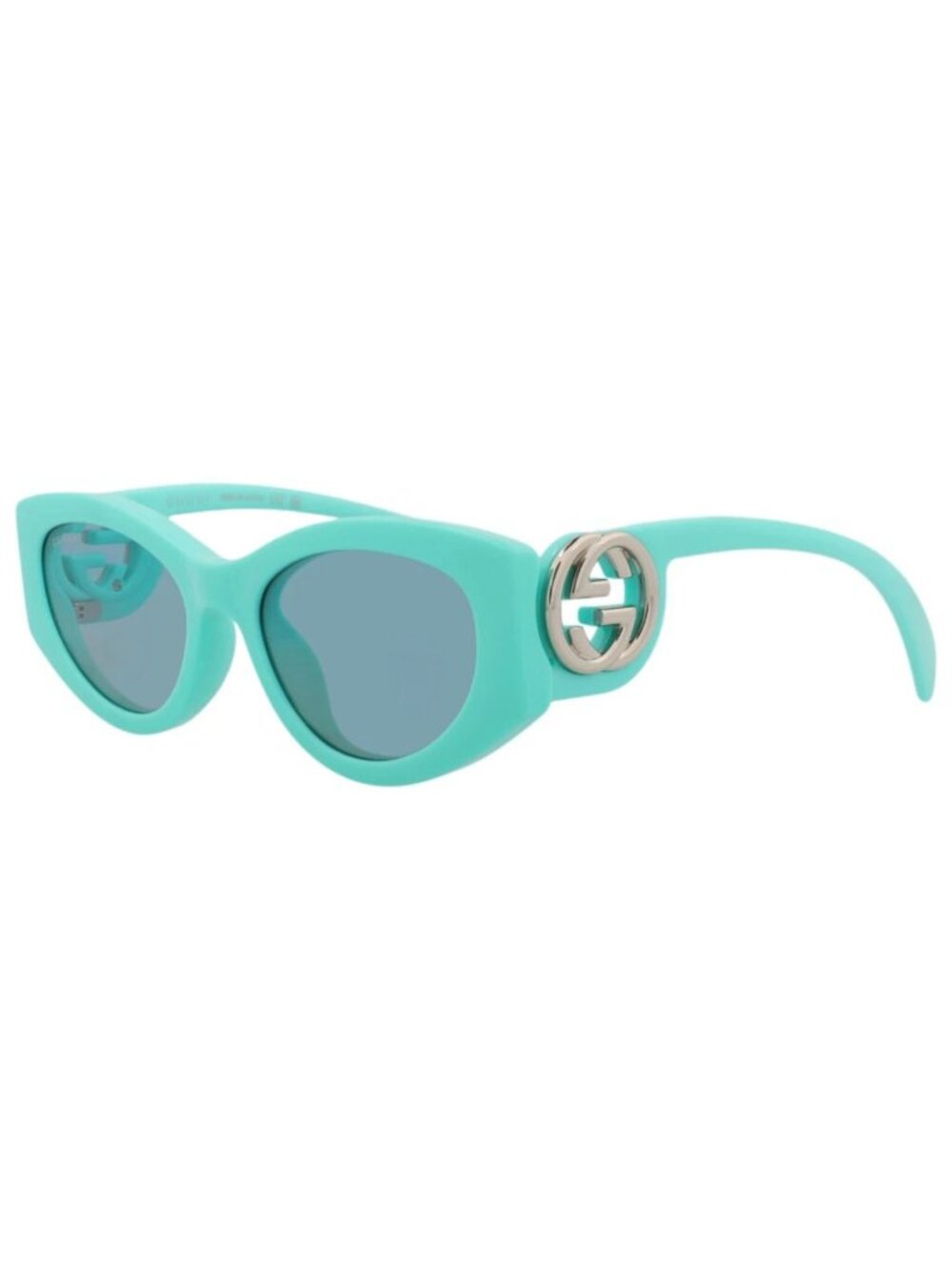 New Gucci Women's Sunglasses Cat Eye Injection Frame Light Blue Light Blue Light